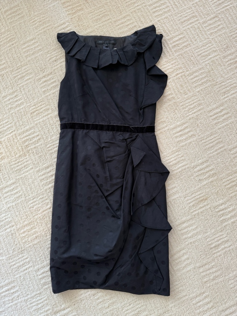 Marc By Marc Jacobs Black Ruffle Detail Dress